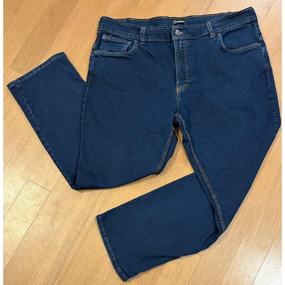 Origin Maine Jeans Mens Straight Fit USA W40 L30 Medium Wash Blue Stretch Denim